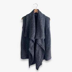 DKNY Jeans Gray Chunky Knit Open Cardigan Sleeveless Women’s XS